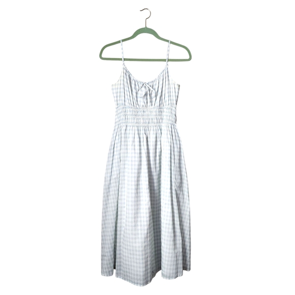 TORY BURCH beach dress midi Blue White‎ Gingham Dress M